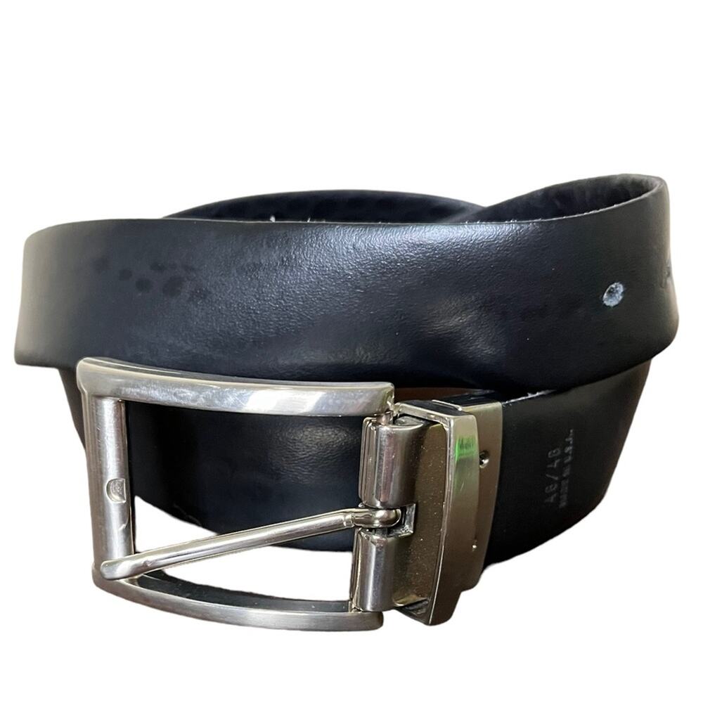 Genuine Black‎ Leather Reversible Belt Size 46/48